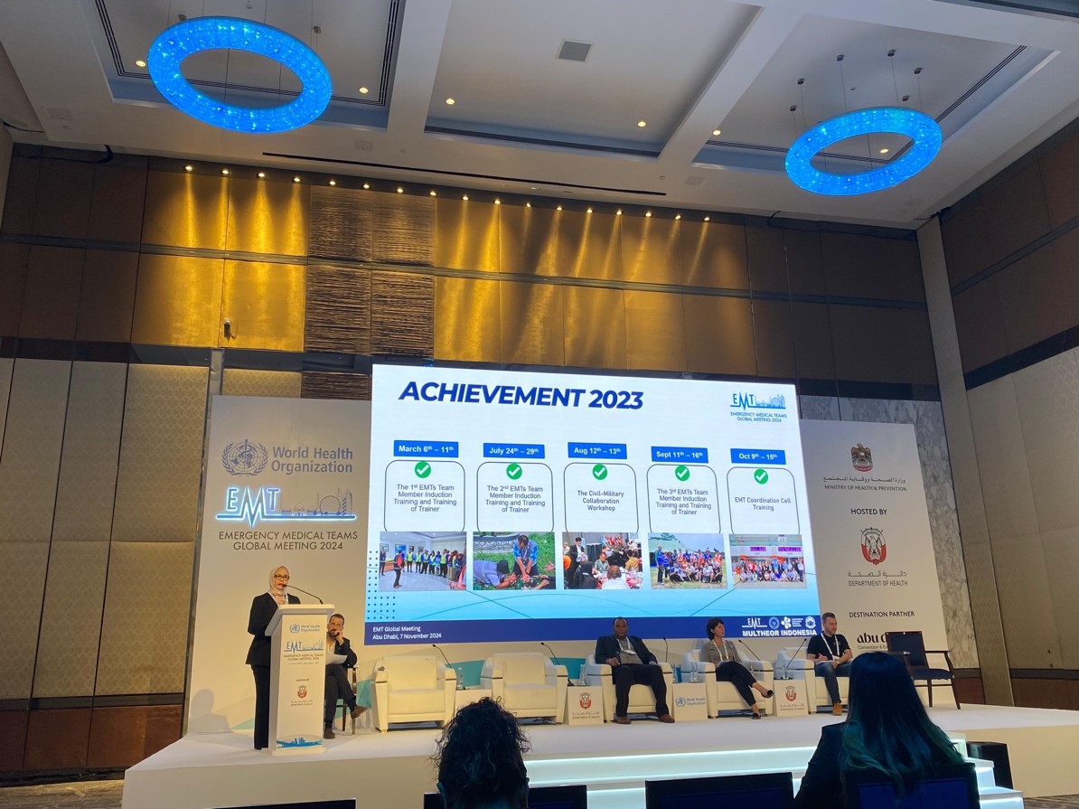 Hari Ketiga Acara WHO Global Meeting 2024 di Abu Dhabi: Prof. Dr. apt. Yahdiana Harahap, MS Paparkan Peran Multheor Indonesia dalam Penguatan EMT 